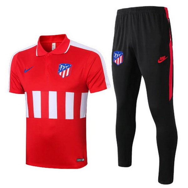 Polo Conjunto Completo Atlético de Madrid 2020 2021 Rojo Negro